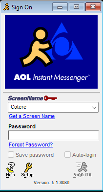 AIM signon menu